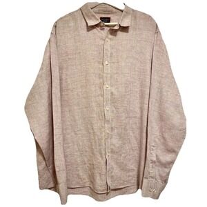 UNTUCKIT Torontel Checkered White Purple Linen Men's L/S Shirt Coastal Luxe 2XL‎